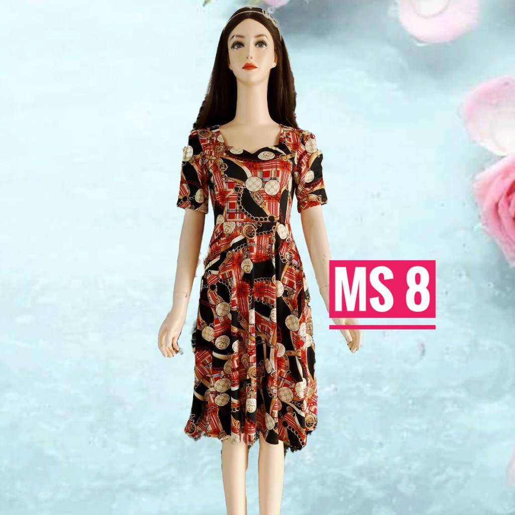 Đầm trung niên thun aty in 3D thun loại 1