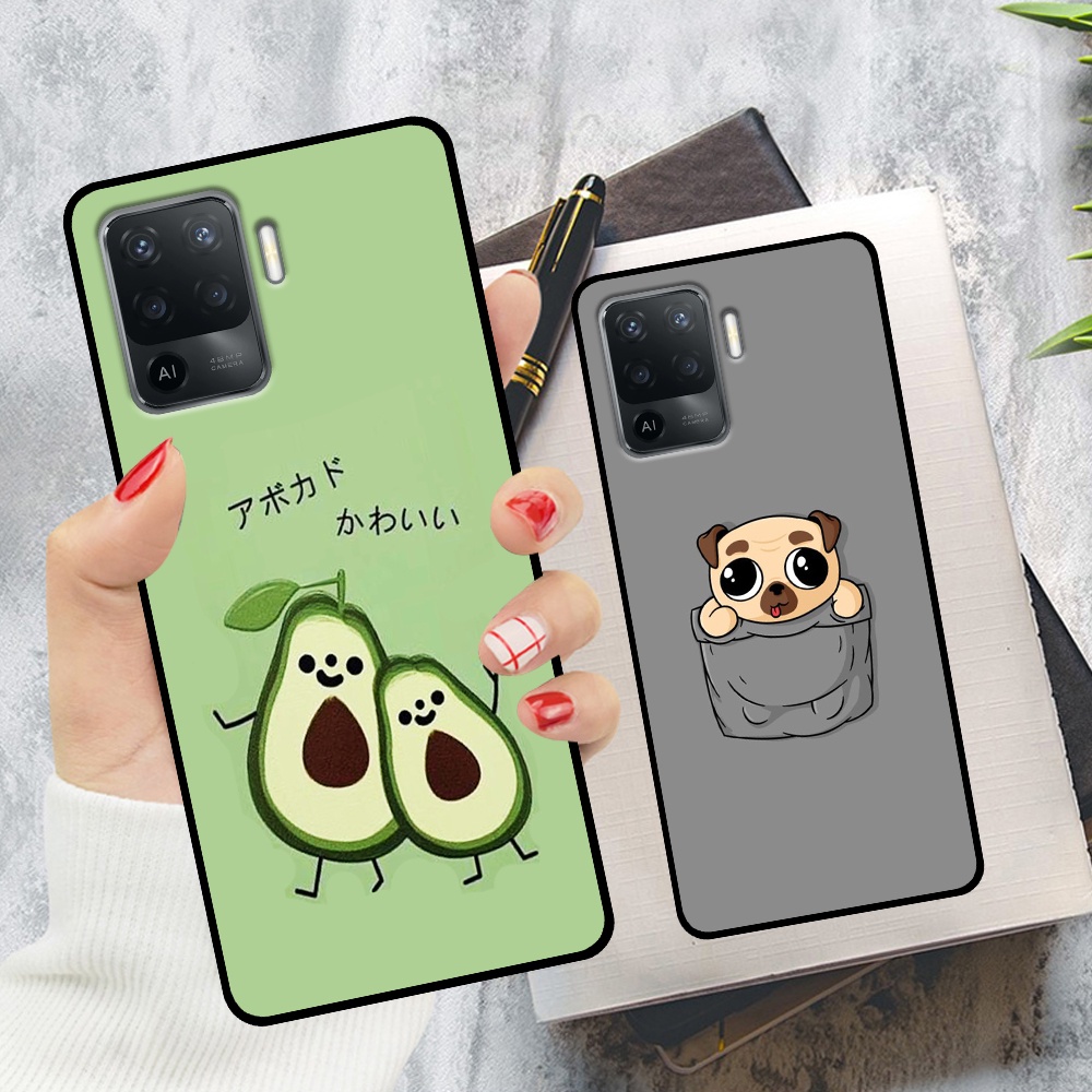 Ốp Oppo A94 in hình quả bơ, hươu, khủng long siêu dễ thương