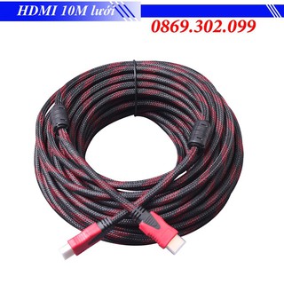 Dây HDMI dài 10M bọc lưới cao cấp, Cáp HDMI to HDMI loại bọc lưới dài 10m