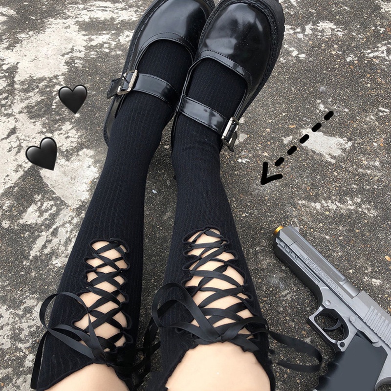Vớ Cao Đến Đầu Gối Đính Nơ Phong Cách Lolita Dành Cho Nữ