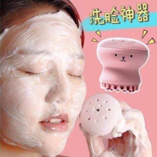 [1 H SALE SỐC] Cọ bạch tuộc rửa mặt massage 2 đầu làm sạch sạch mụn cám, đầu đen, da mịn màng