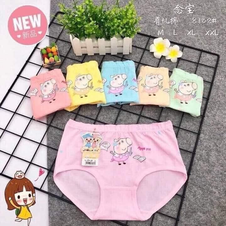 LỐ 10 QUẦN LÓT CHÉO COTTON HÌNH LỢN PEPPA SIÊU YÊU CHO BÉ MÃ 8102 (TỪ 8-30KG)