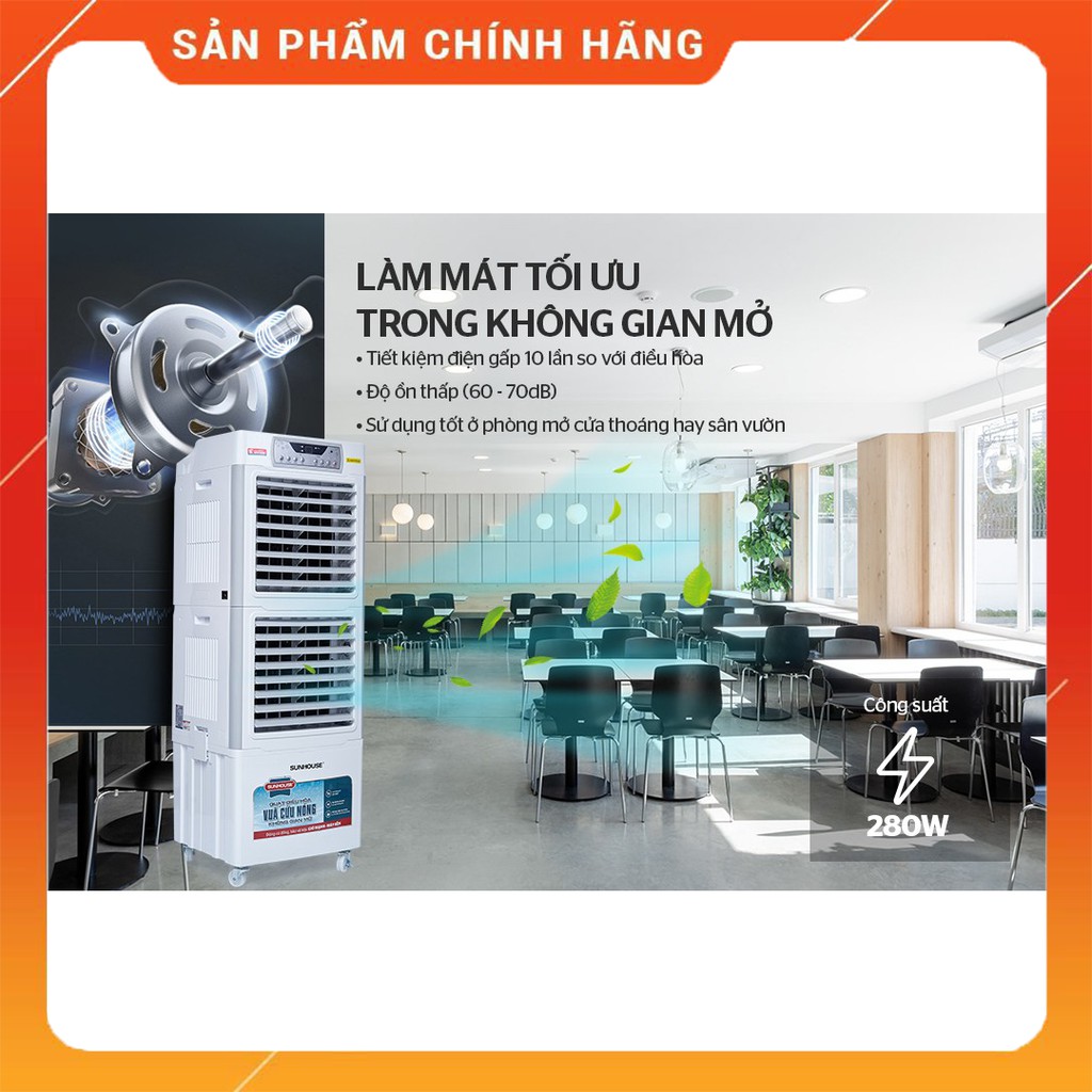 Quạt Điều Hòa, Máy Làm Mát Không Khí SUNHOUSE SHD7756, Tiết Kiệm, Chế Độ Ngủ Tự Động Điều Chỉnh Mức Gió | BigBuy360 - bigbuy360.vn