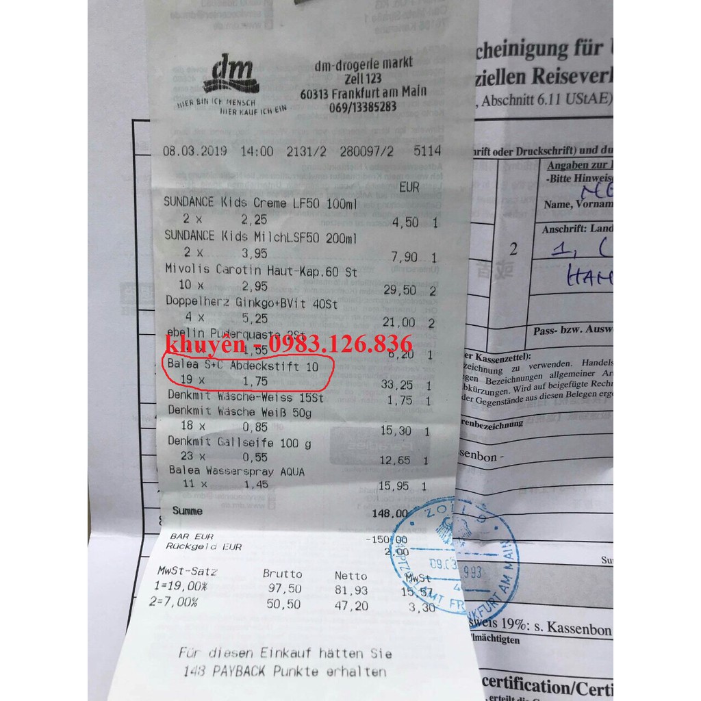 Thỏi che khuyết điểm Balea Hàng Đức Có bill mua hàng | BigBuy360 - bigbuy360.vn