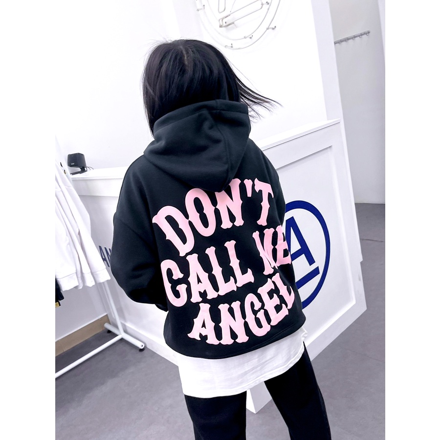 Áo Khoác Hoodie Khoá Kéo Angel-Land Don't Call Me Angel Black Zip Hoodie Nỉ Bông - DAZ