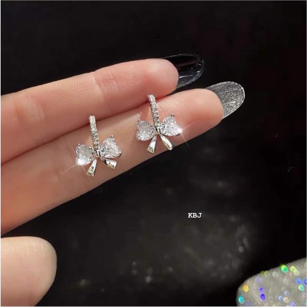 Bông tai nơ cực xinh chuẩn bạc ta