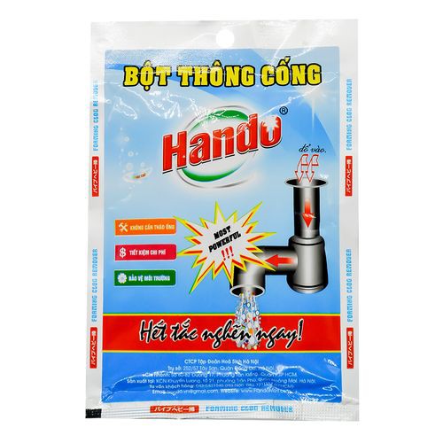 Bột thông cống Hando gói, Bột thông tắc cống siêu mạnh Hando 100g