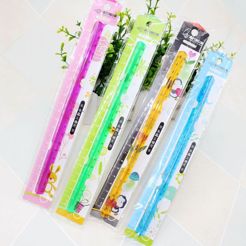 Thước Tam Giác Đo Lường Pha Lê Trong Suốt 20cm