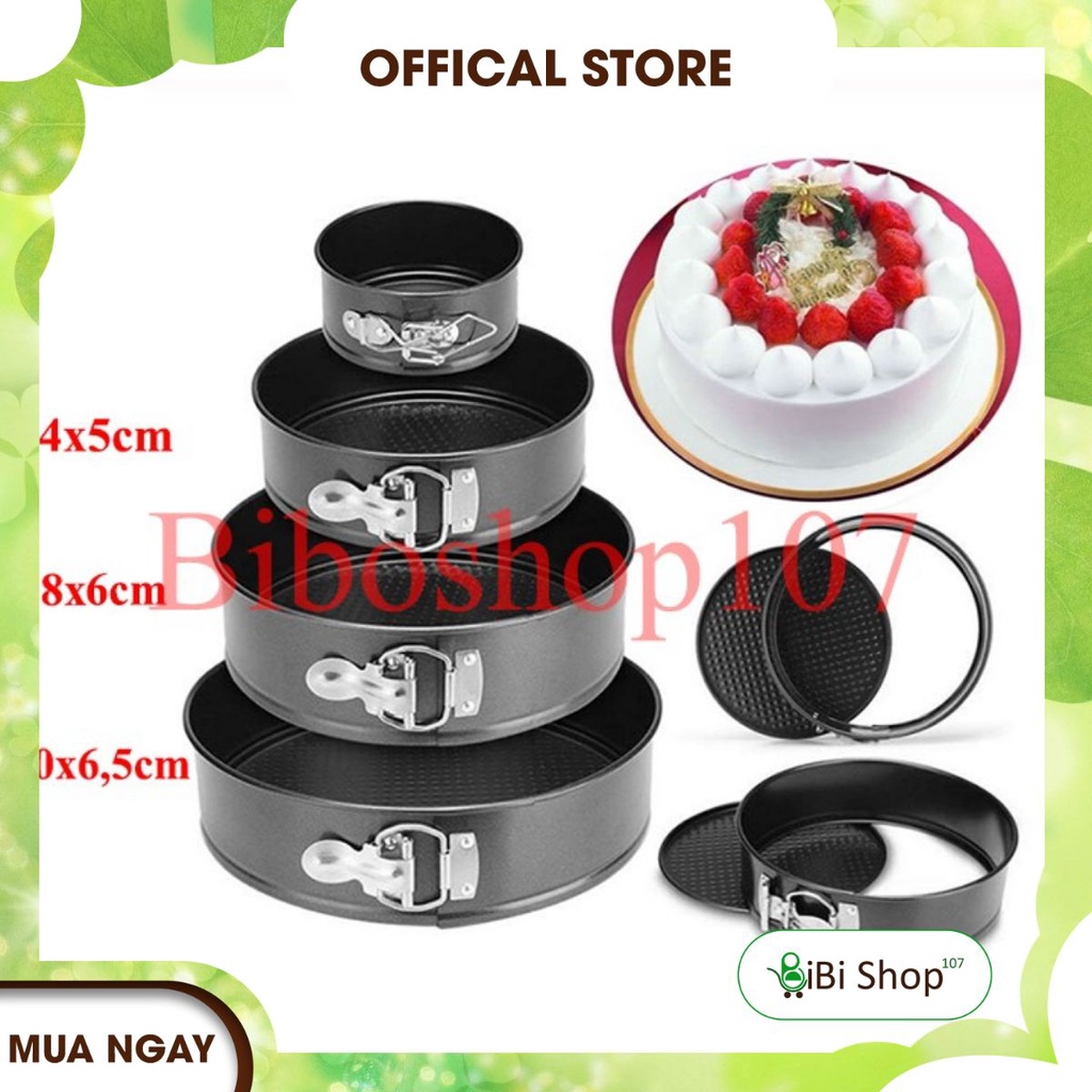 🎶BỘ 3 KHUÔN BÁNH TRÒN ĐẾ RỜI CHỐNG DÍNH CÓ KHÓA 18 20 22CM🎶
