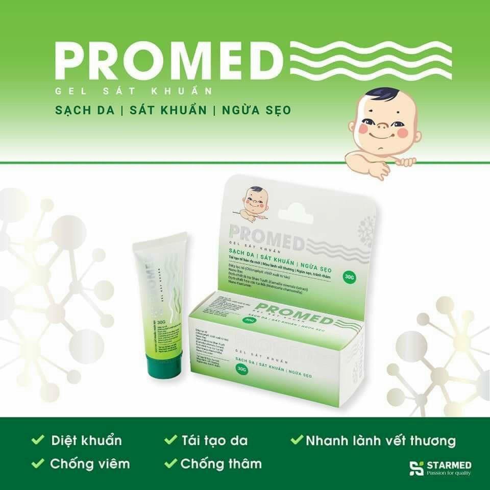 Gel sát khuẩn da ngăn sẹo tối đa Promed