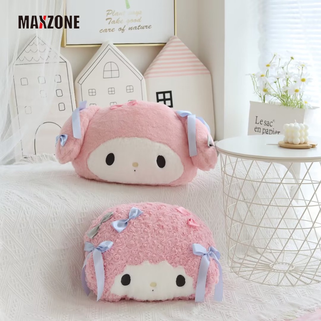 SANRIO Bộ Chăn Gối Di Động Họa Tiết Hoạt Hình Kuromi Melody Dễ Thương Cho Học Sinh / Văn Phòng