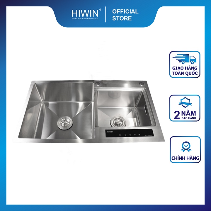 Chậu rửa bát khử khuẩn inox 304 mặt mờ kích thước 450x800x220mm HIWIN IKS-8045