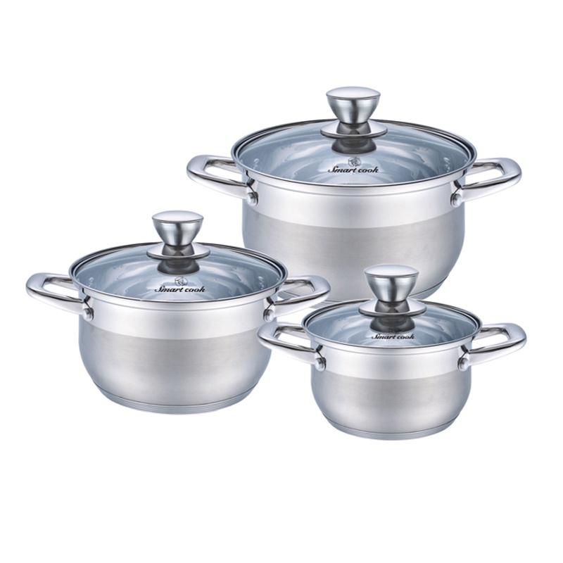 Bộ Nồi inox Smartcook 3 chiếc cỡ 16,20,24cm SM3337 | Hàng Chính Hãng | 2353337