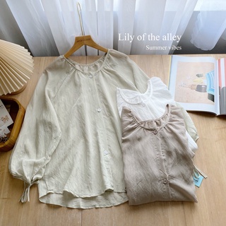 Áo sơ mi tơ tay nơ phong cách Ulzzang Hàn Quốc