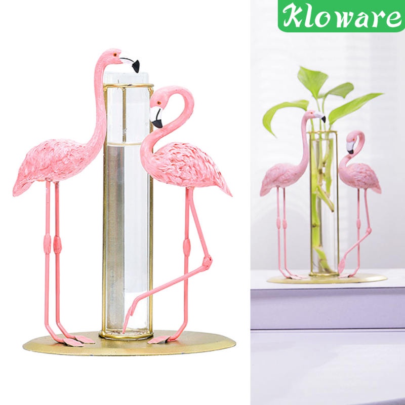 Chậu kính trồng cây thủy sinh để bàn hình chim hồng hạc hiện đại trang trí nhà cửa