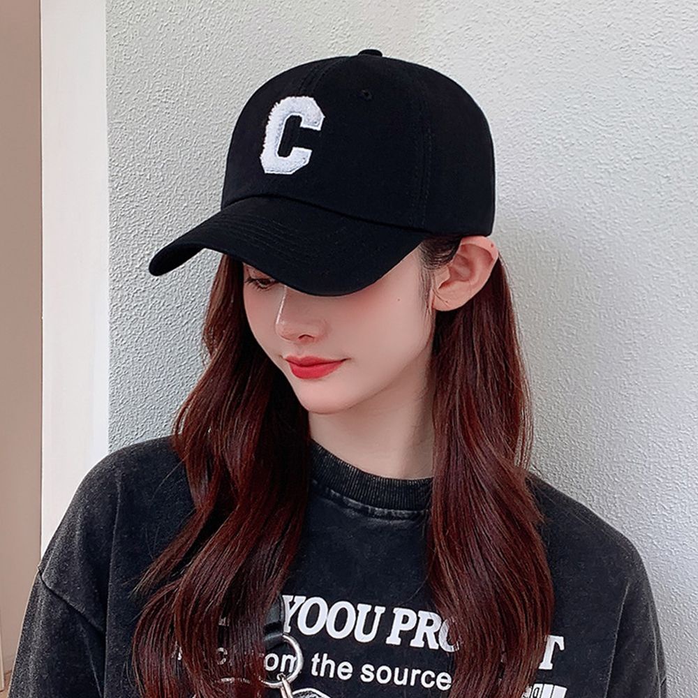 Mũ lưỡi trai cotton in chữ C phong cách Hàn Quốc thời trang cho nam và nữ