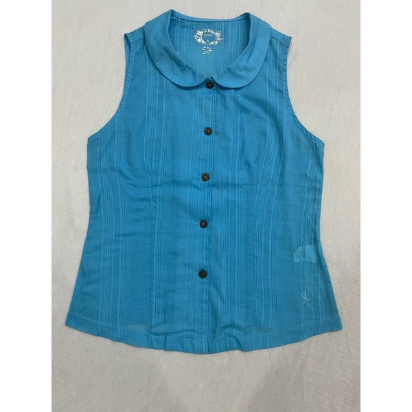 Áo sơ mi sát nách cổ tròn Nino.maxx xanh/ cam  - Thanh lý vnxk