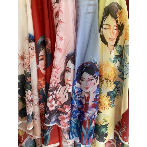 Vải tơ ánh may áo- váy