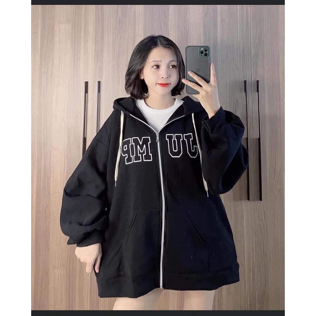 Áo Hoodies Nam Nữ Form Rộng In Chũ JUMP Mũ 2 Lớp Unisex Dài Qua Mông