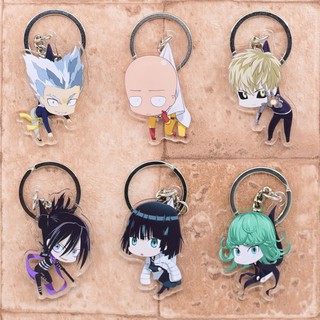 One Punch Man Móc Khóa Chibi Hai Mặt Acrylic Móc Chìa Khóa Mặt Dây Chuyền Anime Phụ Kiện Hoạt Hình Vòng Chìa Khóa Series 1