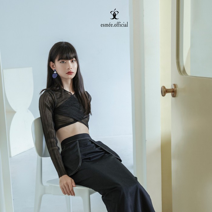 ESMEEOFFICIAL Áo croptop nữ thân vải lưới ly xuyên thấu - Jeudi Croptop