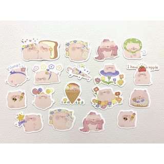 Hộp 40-45 Hình Dán Heo Dễ Thương - Set Sticker hình Động Vật Trang Trí Sổ