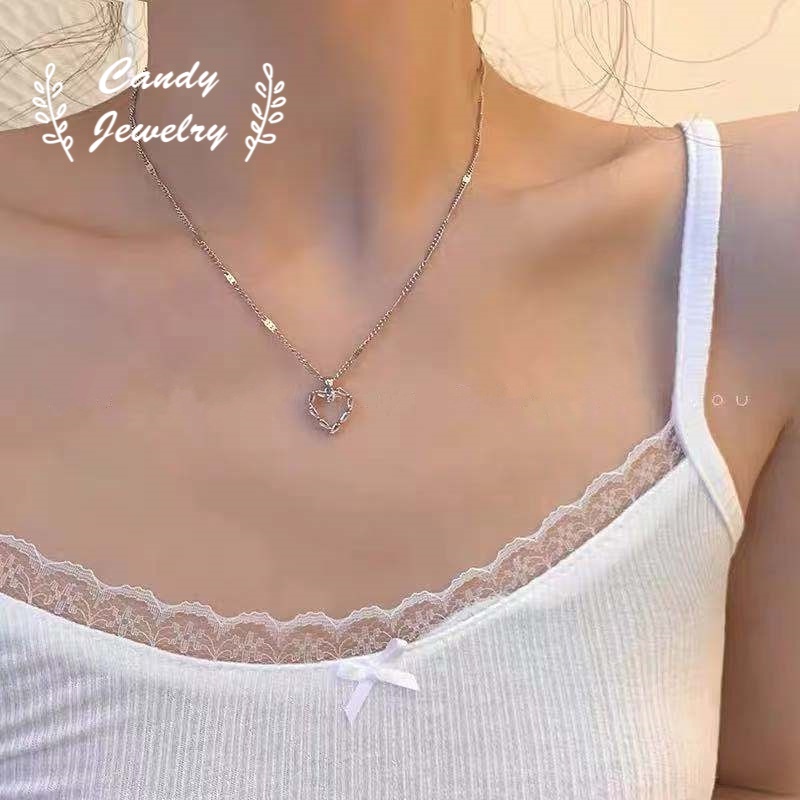 Vòng cổ MANYUE mặt trái tim phong cách Nhật Hàn thời trang sang trọng cho nữ