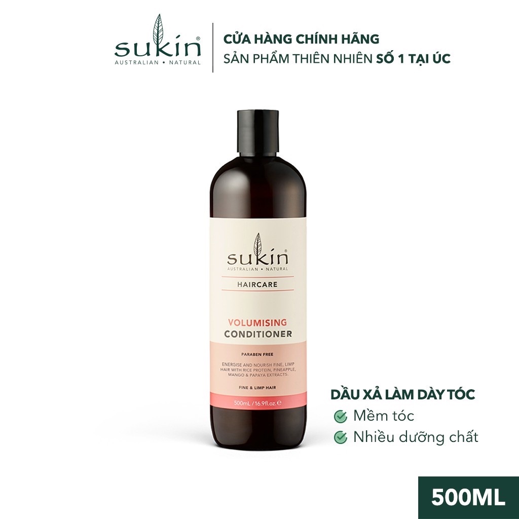 Dầu Xả Làm Phồng Tóc Sukin Haircare Volumising Conditioner 500ml