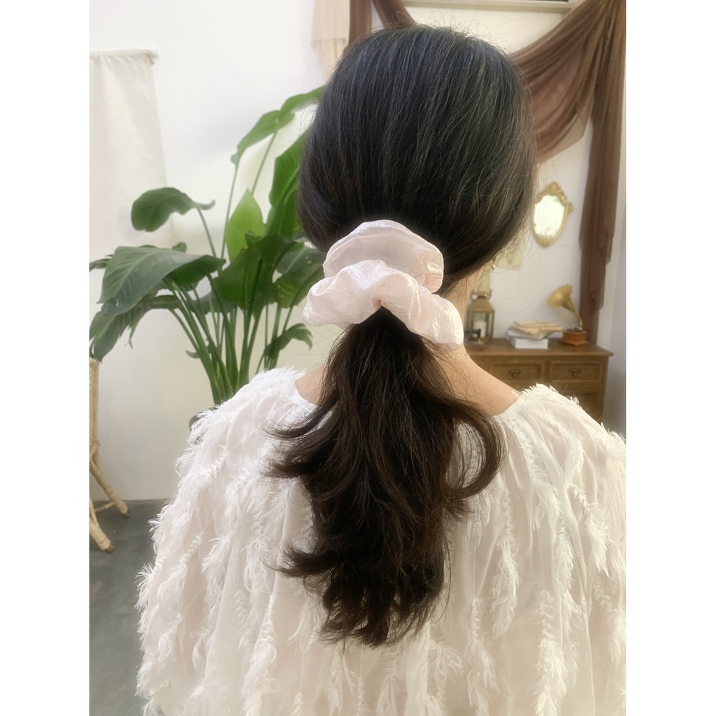 S15 Cột tóc vải scrunchies kim tuyến