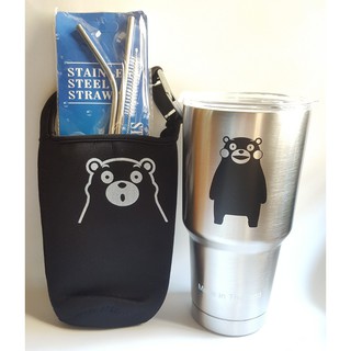 COMBO LY GIỮ NHIỆT GẤU ĐEN KUMAMON 900ML