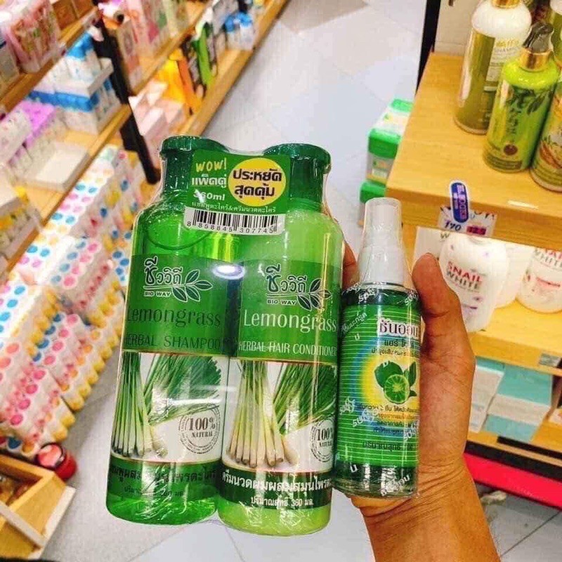 Dầu gội xả Tinh dầu Sả Chanh LEMONGRASS BIO WAY Thái  Lan