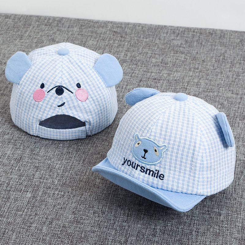 Mũ Lưỡi Trai Cho Bé Thêu Hình Dễ Thương Quai Dán Điều Chỉnh To Nhỏ Cho Bé Trai Bé Gái 3-15 tháng