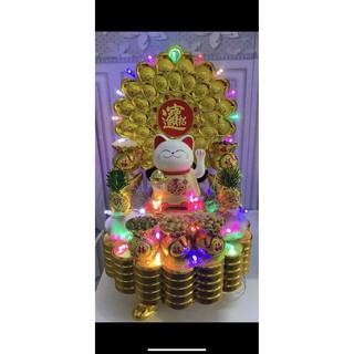 Tháp tỏi - tháp thần tài ông địa - tháp mèo thần tài có tỏi mới 2021 chiêu tài hút lộc chưng ban thần tài