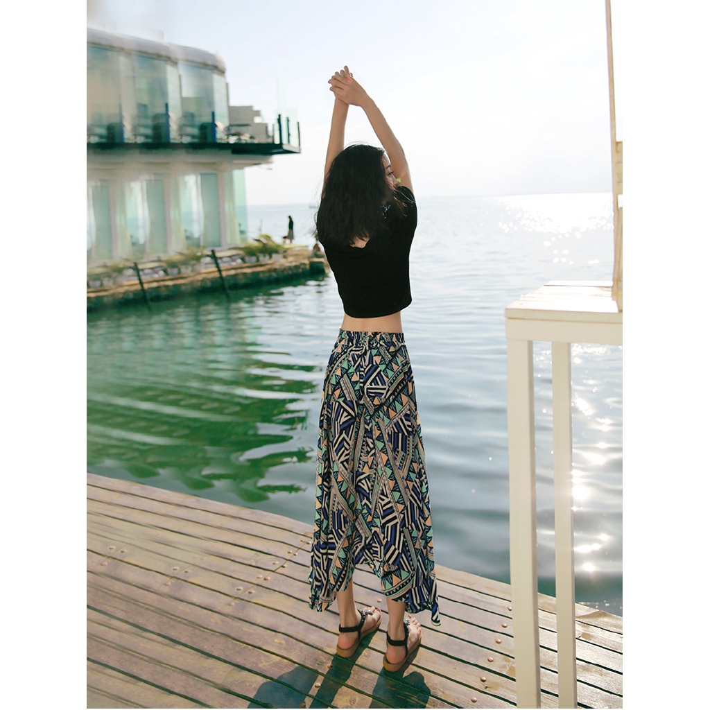 Set Áo Thun Tay Ngắn + Chân Váy Dài Đi Biển 19 Món Thời Trang Cho Nữ | BigBuy360 - bigbuy360.vn