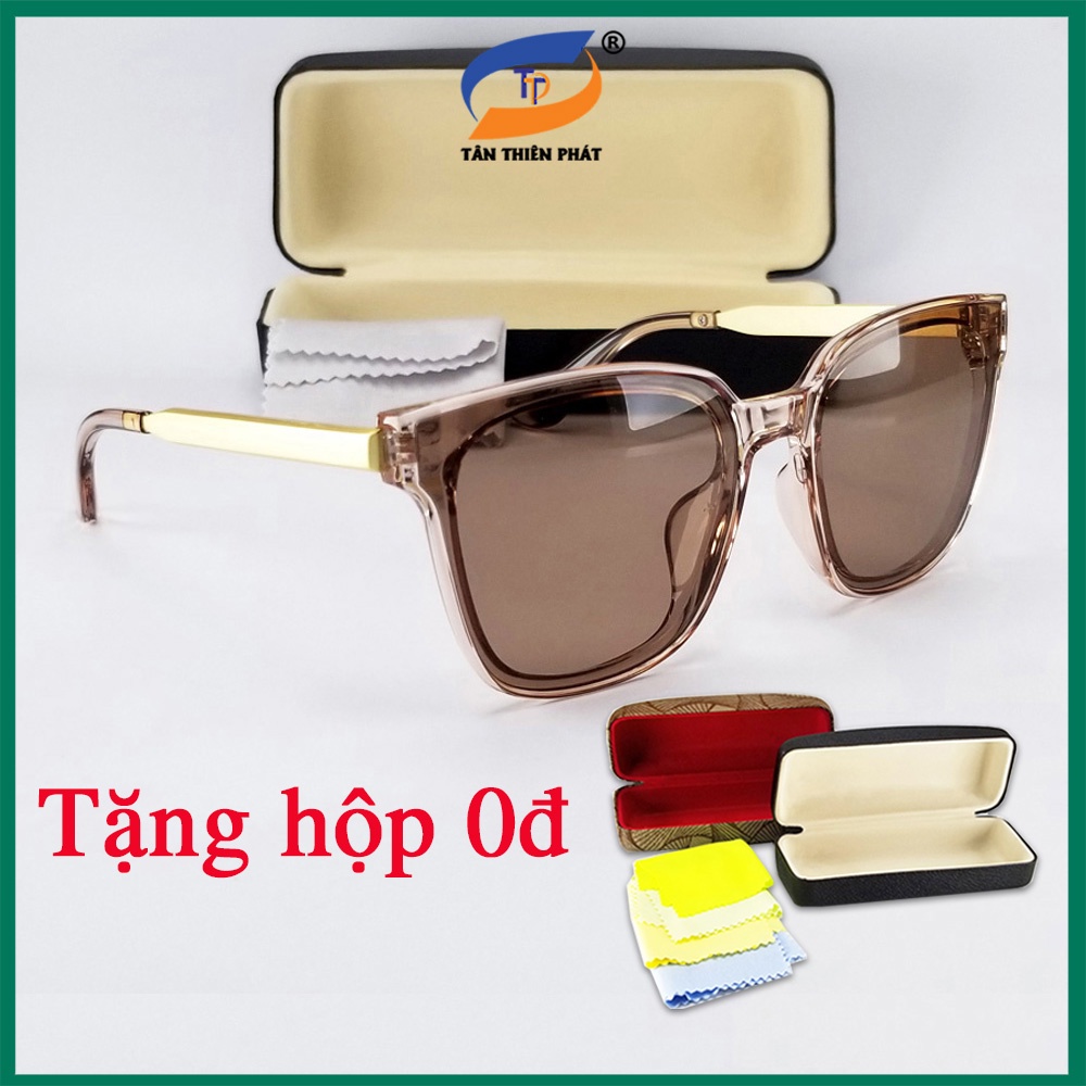 Kính mát nữ mắt màu nâu, đen râm mát chống nắng, tia UV 6035 - Bảo hành 12 tháng