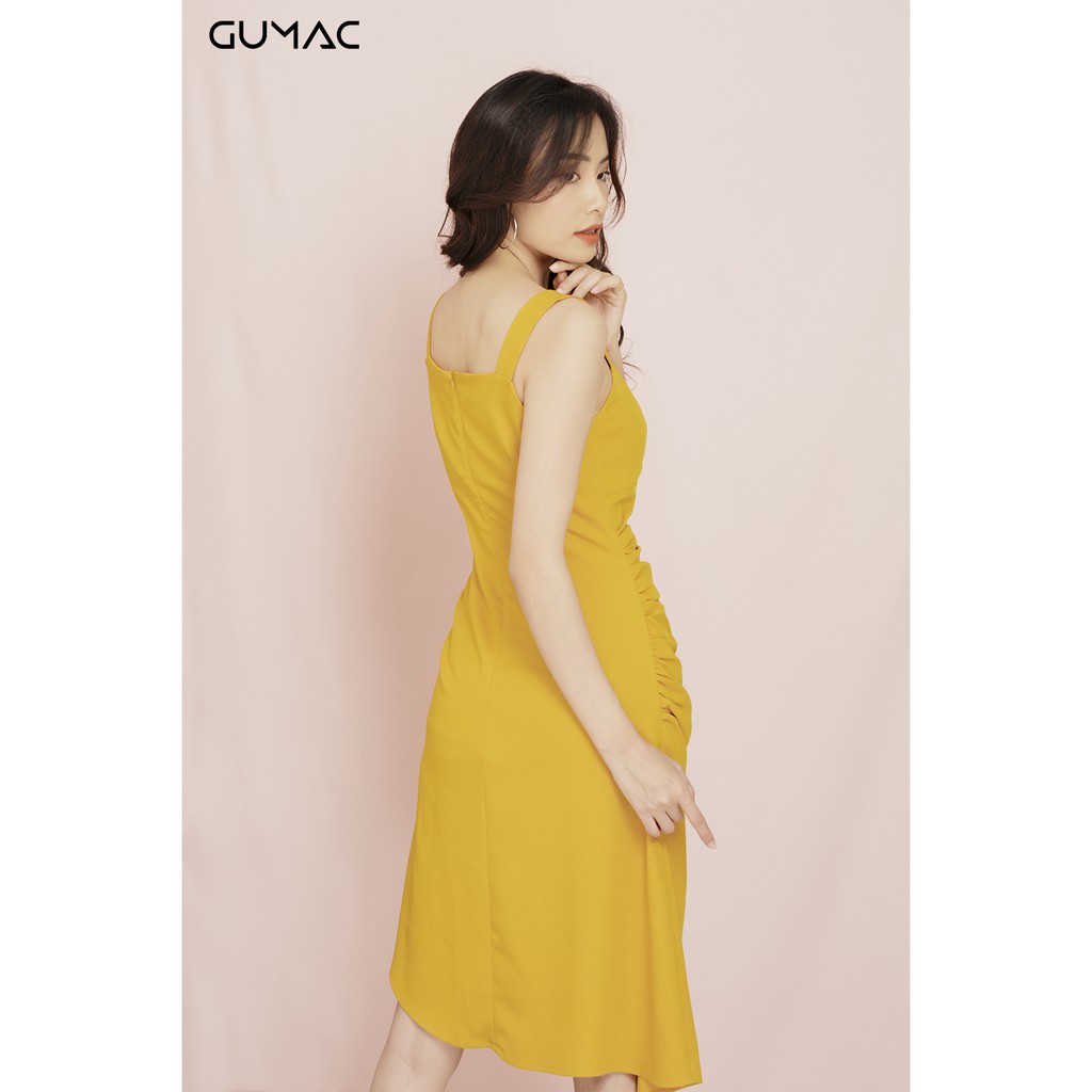 [Mã WAXIEXIE giảm 15% đơn bất kỳ] Đầm 2 dây rút eo GUMAC MS11958_VANG | BigBuy360 - bigbuy360.vn