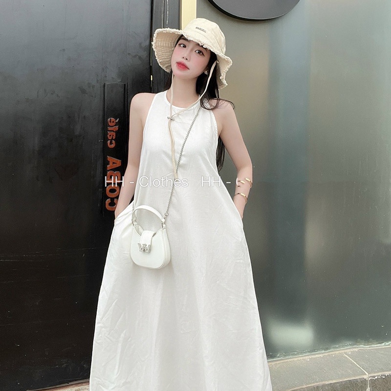 Váy Đũi Dáng Maxi Phom Suông Hàng Quảng Châu V1084-Violet