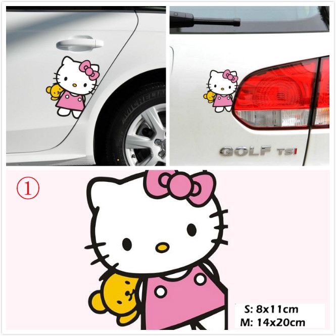 Decal DáN Hello Kitty PhảN Quang Cho Xe Hơi / Xe MáY