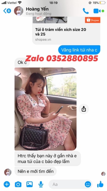 Túi ô trám viền xích size 20 và 25 | BigBuy360 - bigbuy360.vn