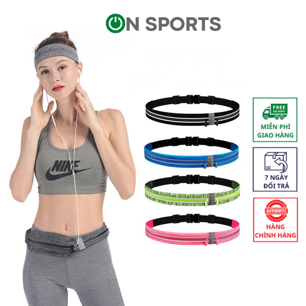 Đai Chạy Bộ Đeo Hông 2 Ngăn, túi đựng Điện Thoại chạy bộ, Siêu Nhẹ, Ôm Sát, Phản Quang