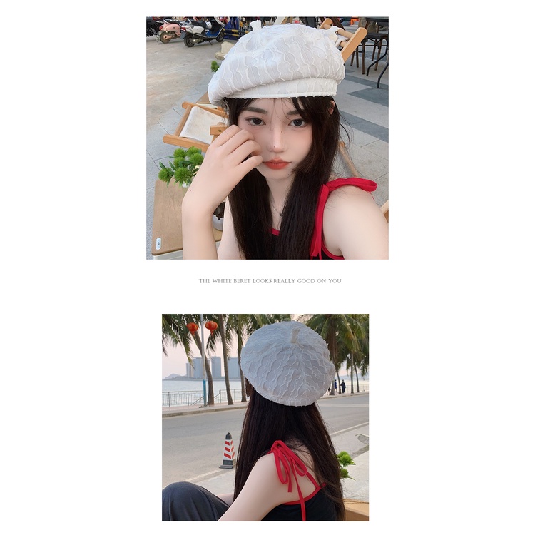 Mũ Beret Ren Phong Cách Nhật Hàn Thời Trang Mùa Hè Cho Nữ