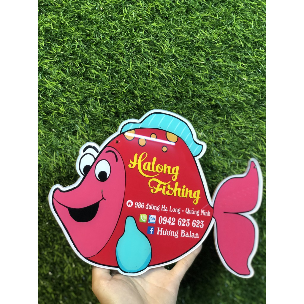 Bảng hiệu mica trang trí - Thiết kế theo yêu cầu - Hình cá siêu cute