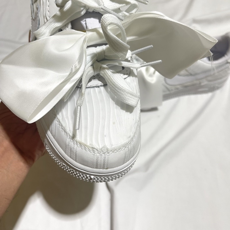 Giày AF1 trắng full thắt nơ nữ xinh xắn, giày AIR force 1 trắng Classic 2022 nơ cao cấp