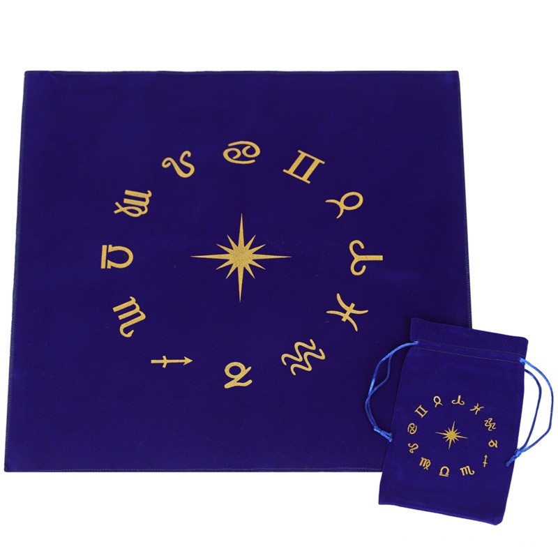 Khăn Trải Bàn Bài Tarot In Hoa Kèm Túi Đựng