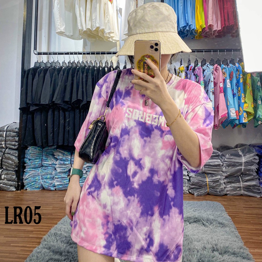 Áo thun loang màu 𝑭𝒓𝒆𝒆𝒔𝒉𝒊𝒑 Áo phông unisex LR05 vải cotton xượt poli co giãn thấm hút tốt, không xù lông