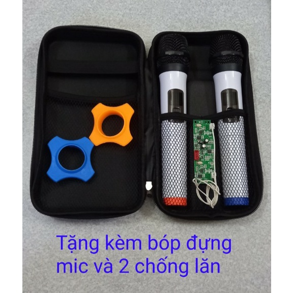 Micro không dây cho loa kéo tặng kèm bóp đựng mic và chống lăn