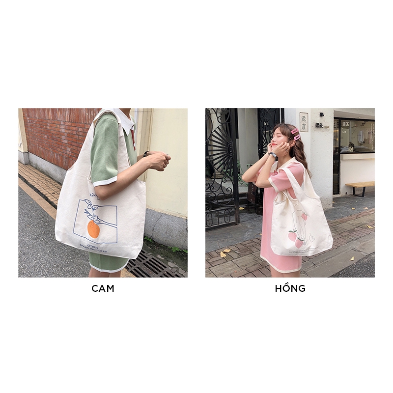 Túi tote vải đeo chéo canvas bag giá rẻ đẹp đi học  | WebRaoVat - webraovat.net.vn
