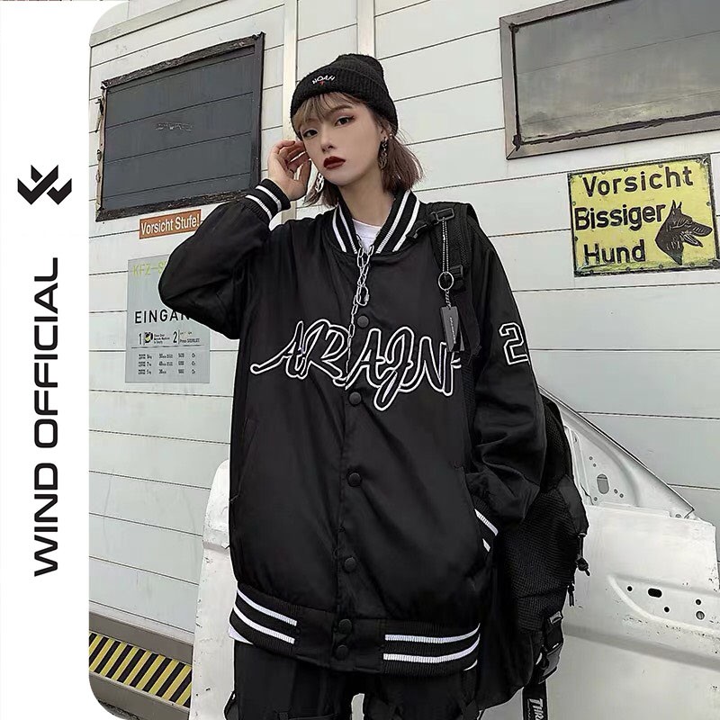 Áo khoác dù bomber unisex form rộng 28 nam nữ ulzzang Wind