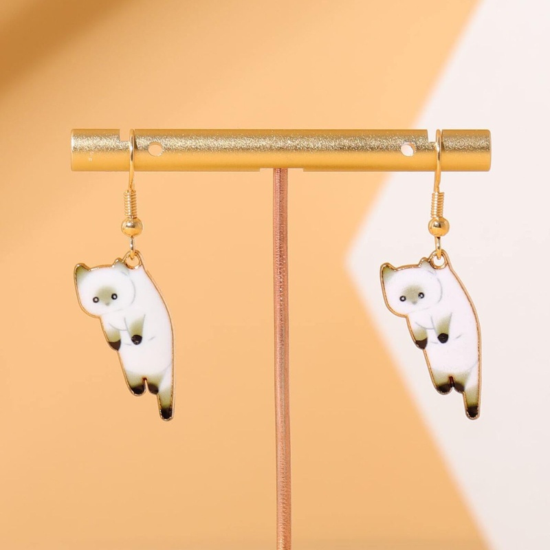 Khuyên Tai Thả Lủng Lẳng Mặt Hình Mèo Hoạt Hình Dễ Thương Cho Nữ