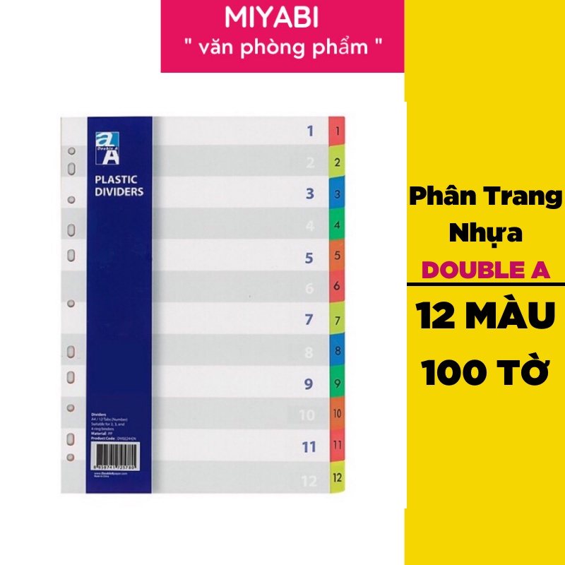 Double A Phân Trang Nhựa 12 số